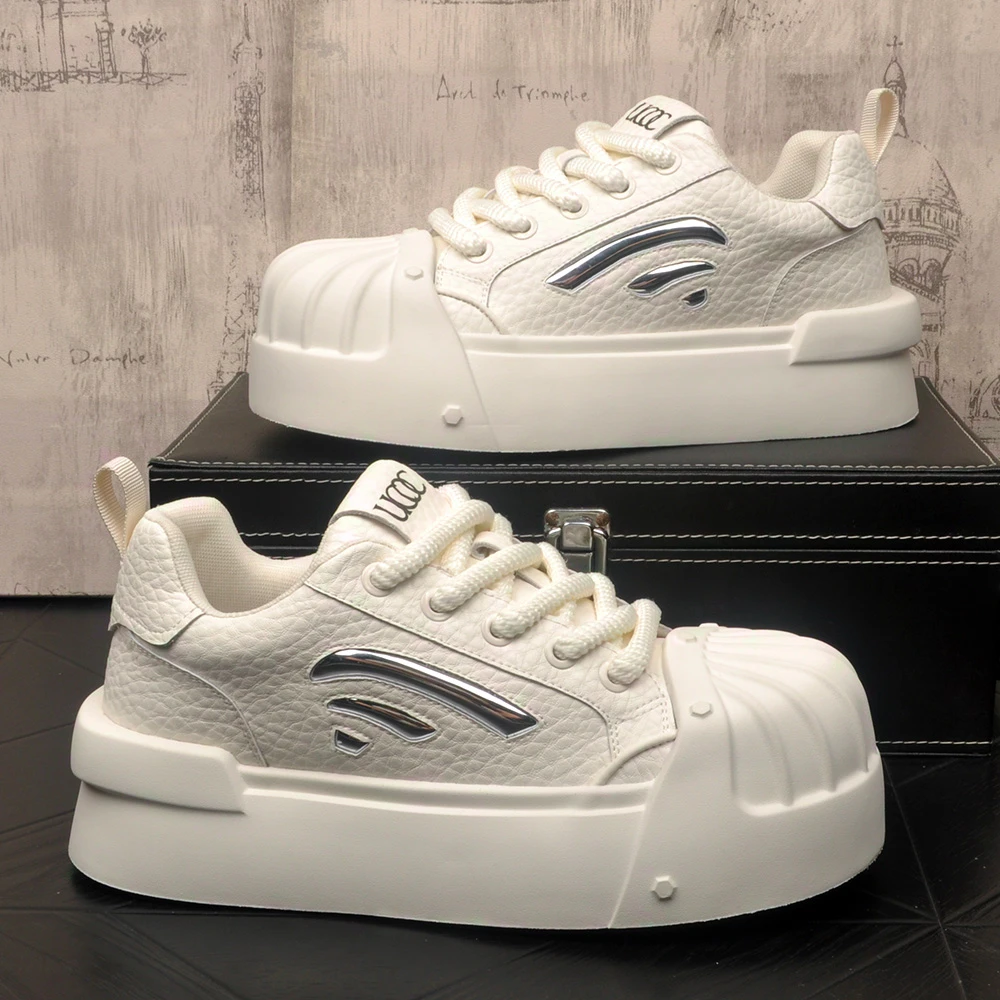 男款厚度内增高6cm板鞋极简风秋季休闲轻奢潮鞋子时尚百搭透气款