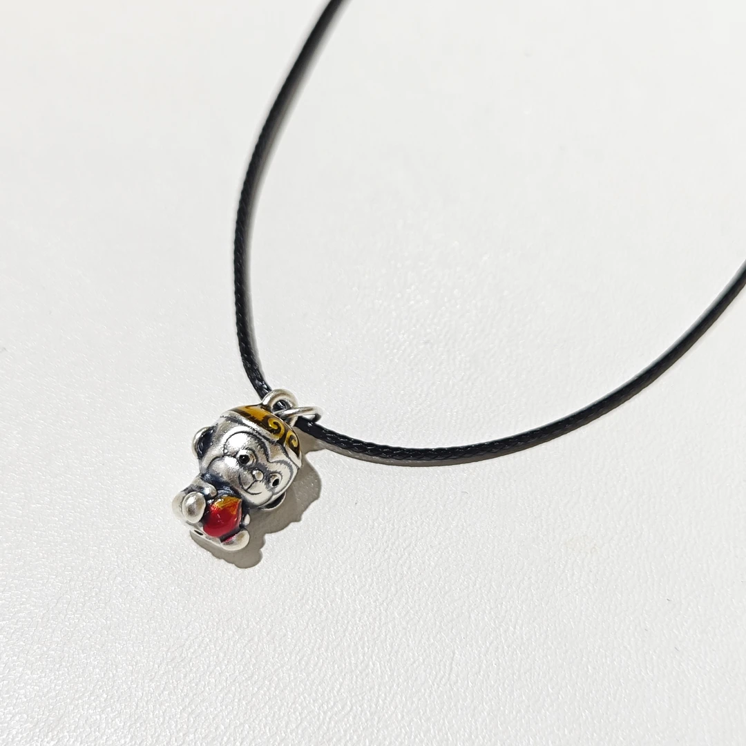 吊坠足银布艺 猴宝宝足银挂链D307 md