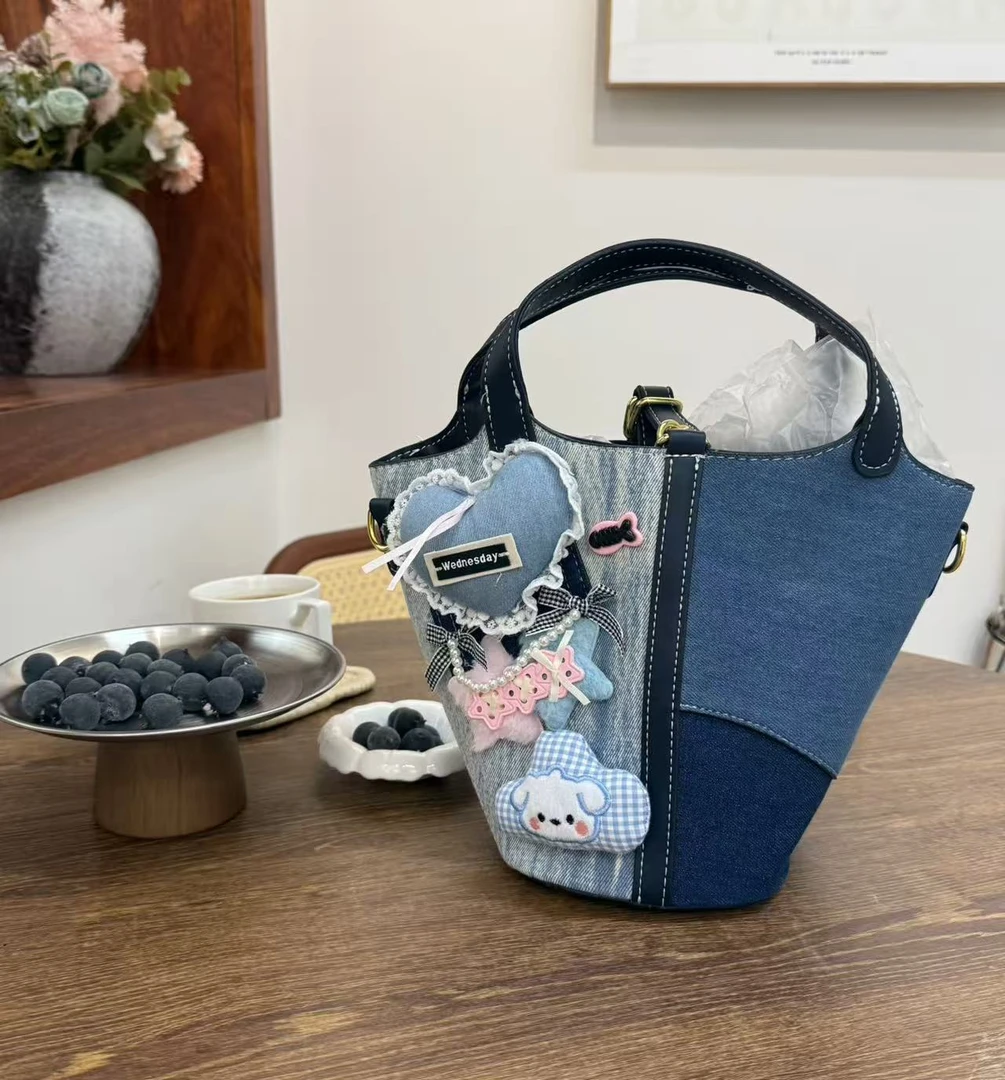 可乐·时尚ins百搭小众日系手作diy单肩腋下斜挎卡通毛绒娃包-65