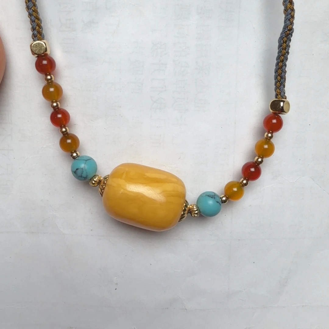 琥珀未镶嵌颈饰锁骨链