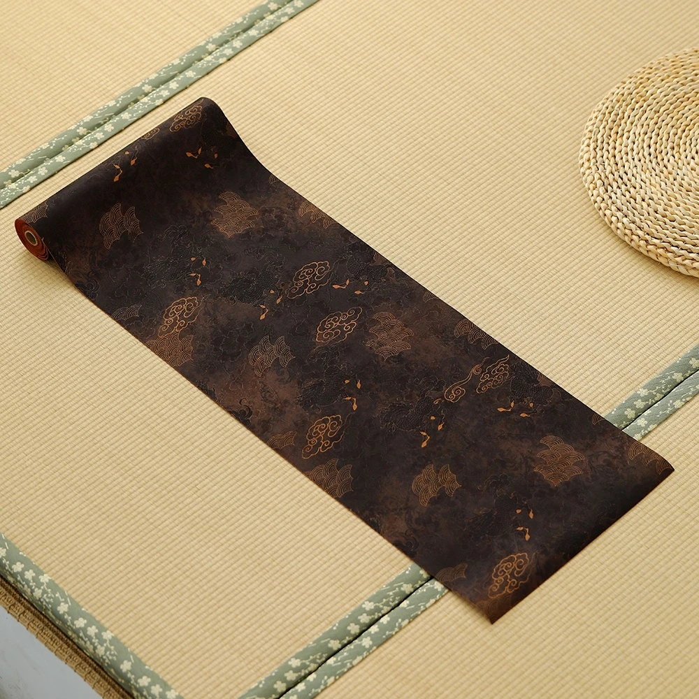 【101】  H麟瑞宽30×长2米2.5米3米香云纱+麂皮绒茶席