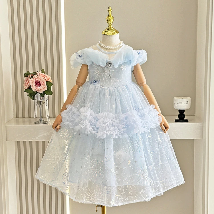 连衣裙公主夏季纯色纯色女童中小童