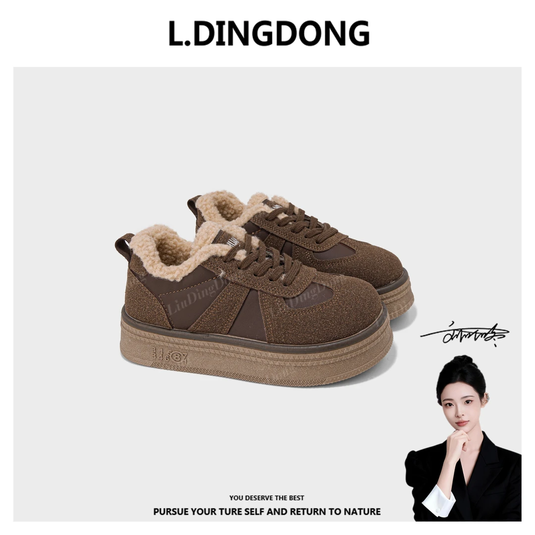 【刘叮咚女鞋】拼色时尚休闲风雪地靴2025年爆款棉鞋冬季潮流风