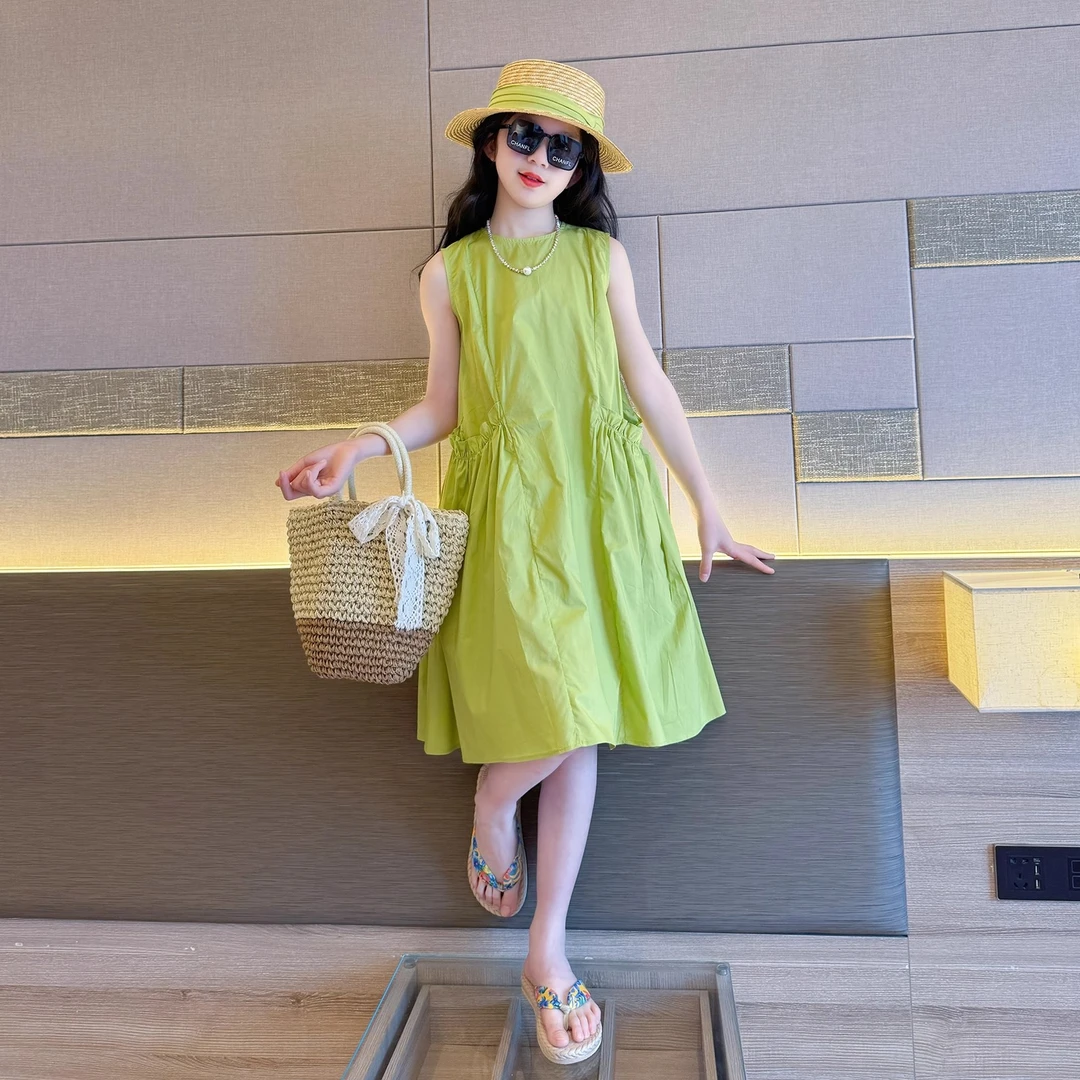 女童夏季连衣裙2025新款洋气女孩棉布背心裙中大儿童夏装裙子薄款