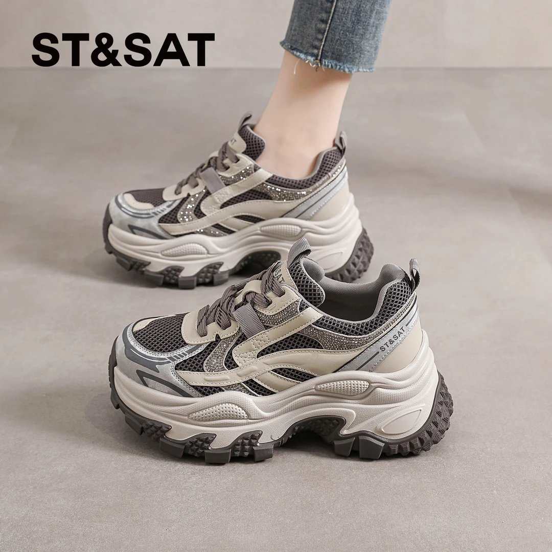 星期六老爹鞋女2025秋季新款厚底显脚小女鞋增高休闲运动鞋子爆款