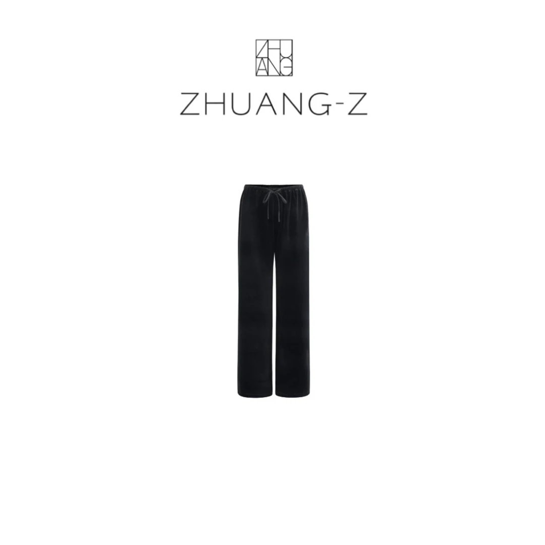 【ZHUANG -Z】(柔光裤+)复古抽绳时尚百搭休闲老钱丝绒显瘦直筒裤