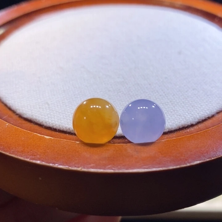 翡翠未镶嵌吊坠(不含链)翡翠冰紫黄珠一组