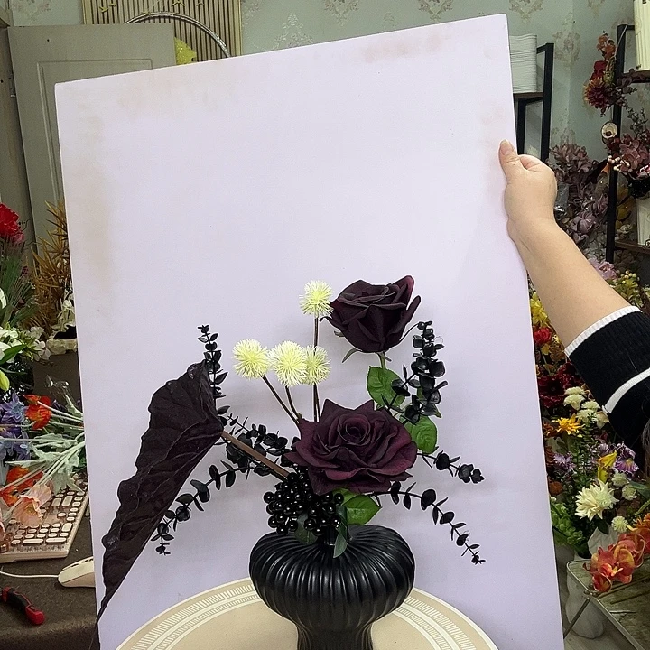 黑玫瑰陶瓷花束摆台