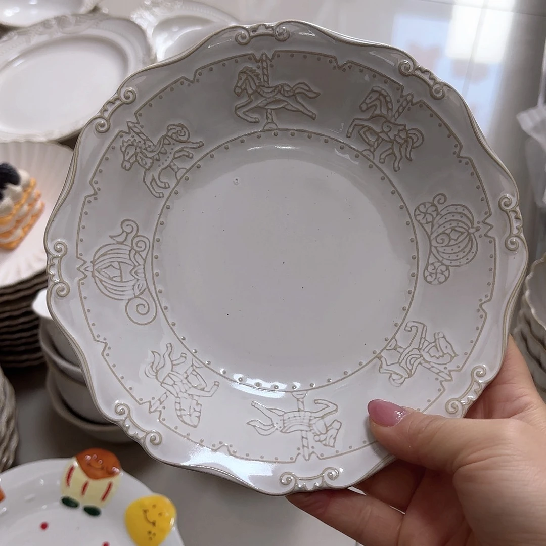 瓜***猹瓷片瑕疵特价陶瓷深盘