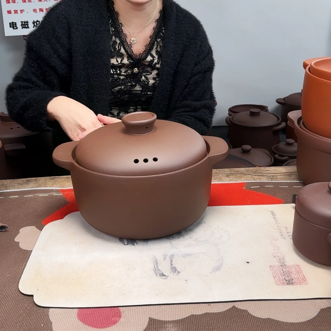 紫砂砂锅3.5升正品无暇