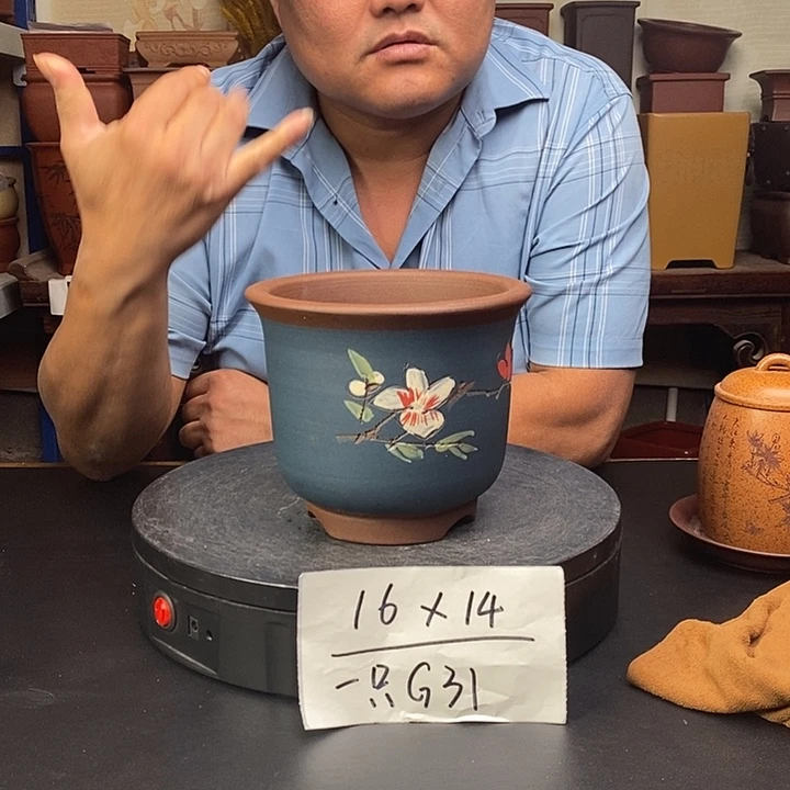 紫砂花盆货号一只G31