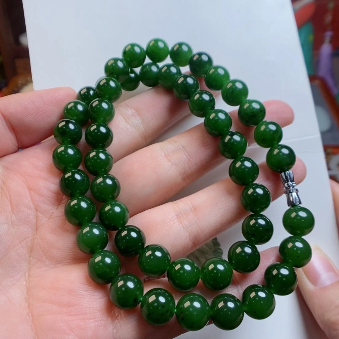 和田玉手链未镶嵌7号矿碧玉红皮老料