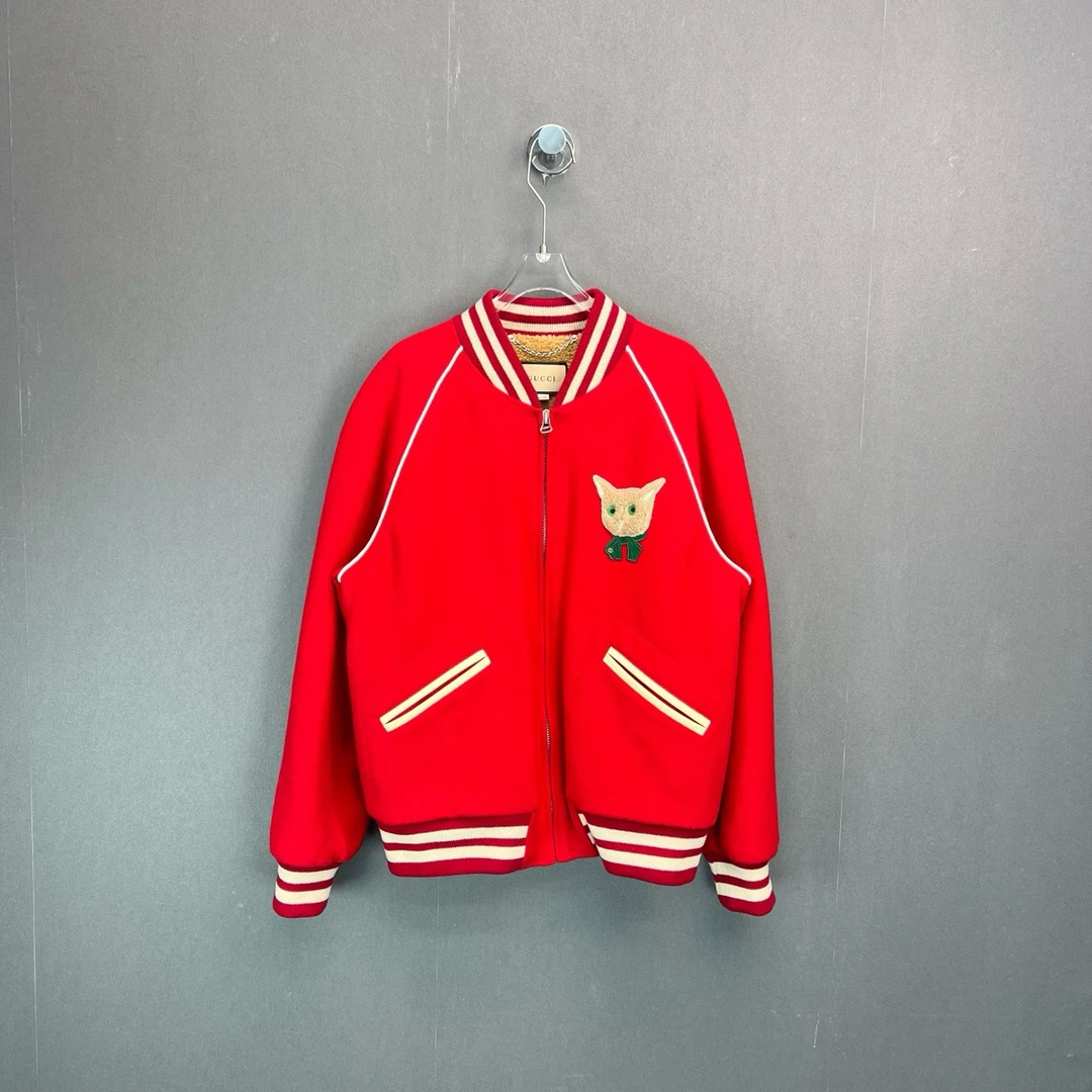 48码/GUCCI古驰/重磅羊毛加厚刺绣小猫外套/全新/9196864