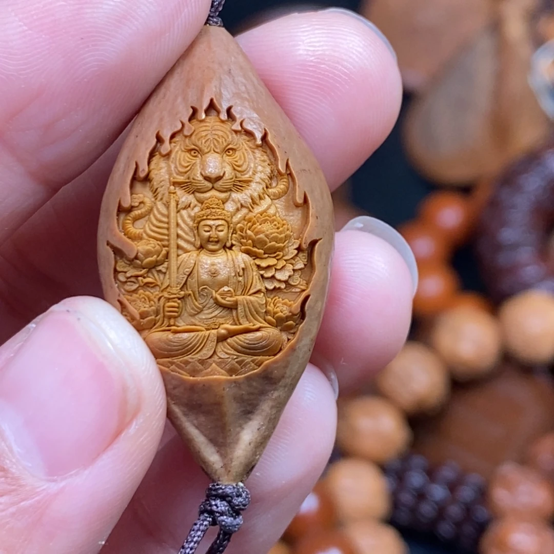 菩提籽类橄榄猴头核桃雕刻手串手链项链吊坠