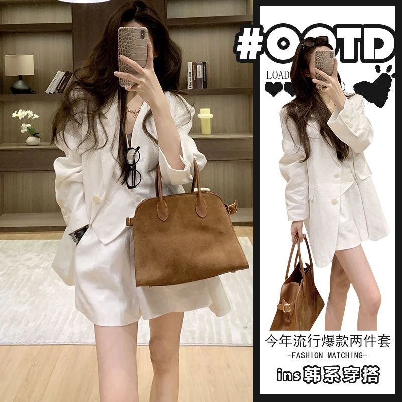 春夏新款穿搭套装女白色外套+无袖马甲+高级感休闲西装短裤三件套