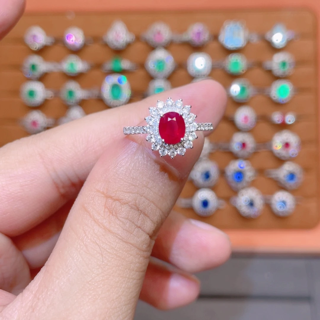 红宝石18K金镶嵌戒指1.1cy 缅甸鸽血