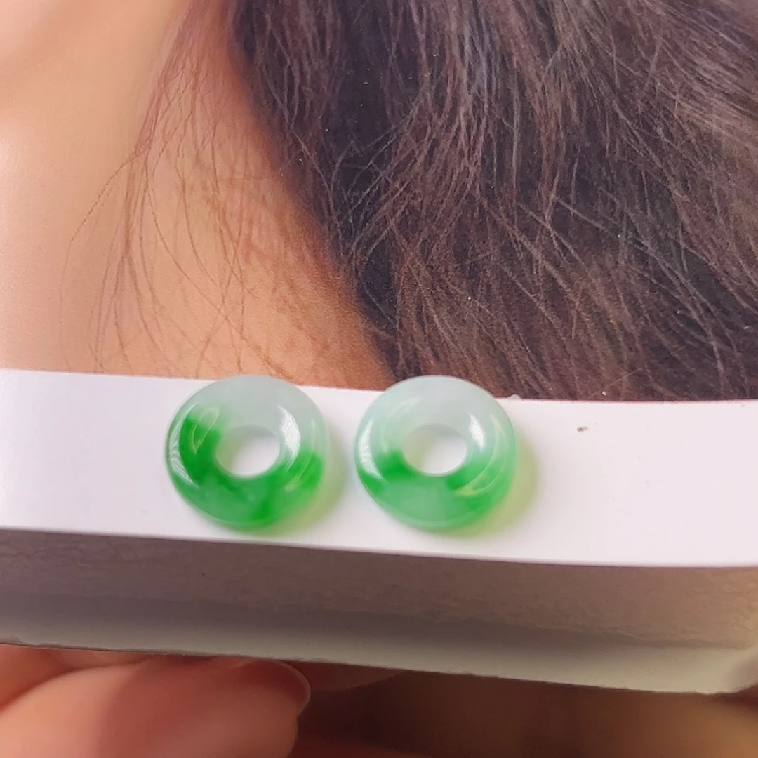 木***棉翡翠未镶嵌耳饰圈圈