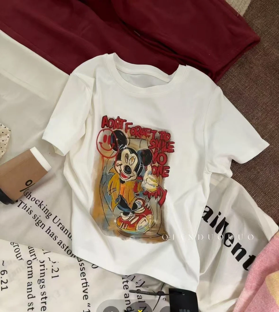 【肉总】春款卡通涂鸦米奇短袖上衣