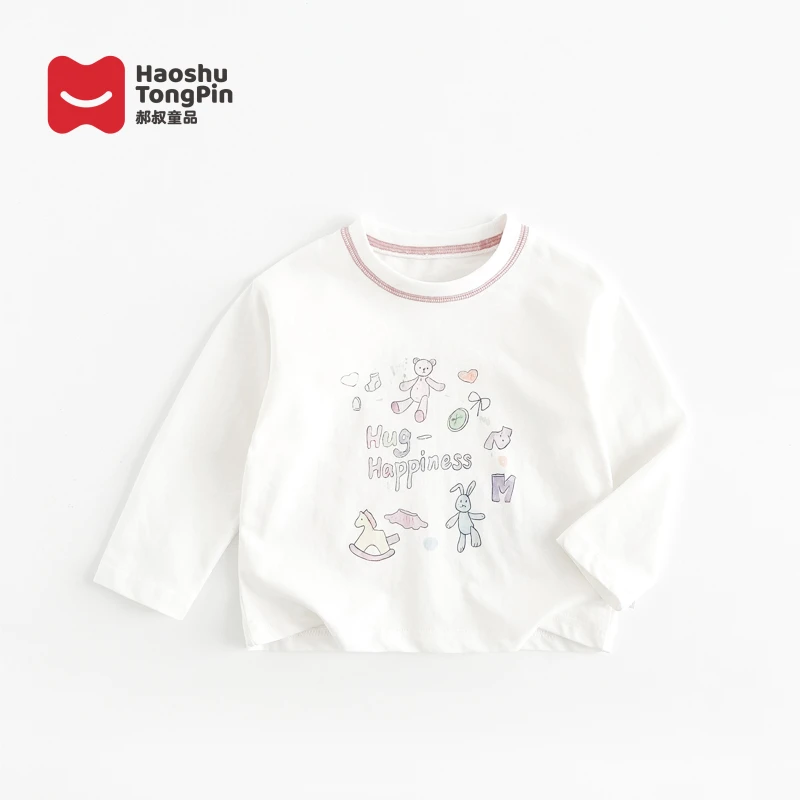 【现货】郝叔童品女童圆领长袖T恤2025春装新款女宝可爱衣服HZ5107