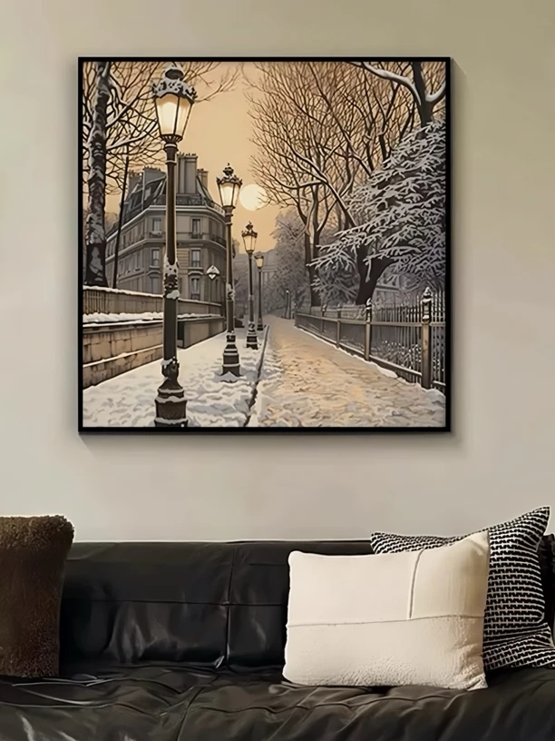 法式北欧风复古客厅装饰画小众艺术风景卧室沙发背景墙壁画挂件