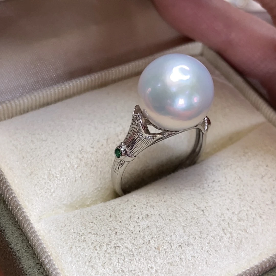 淡水珍珠戒指银S925镶嵌