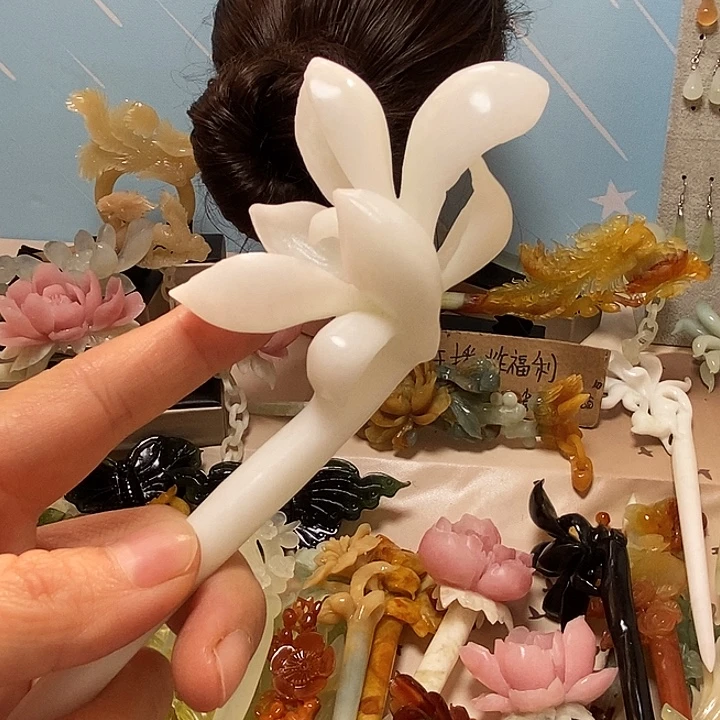 娇***姐岫玉未镶嵌发饰发簪