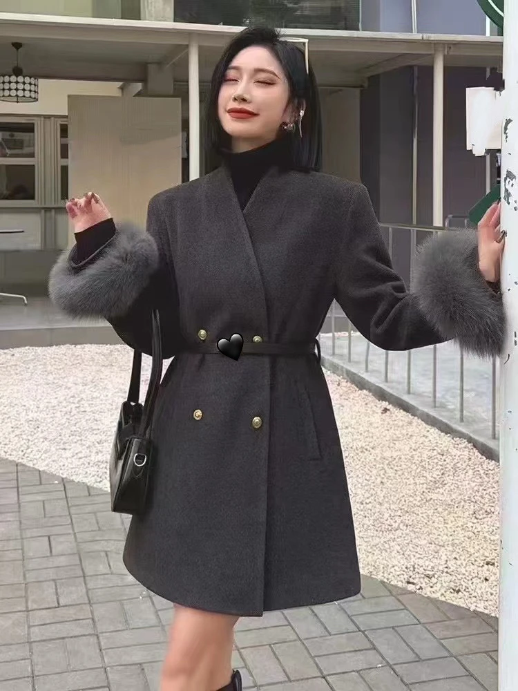 姆嘎 中长款腰带款 外套2