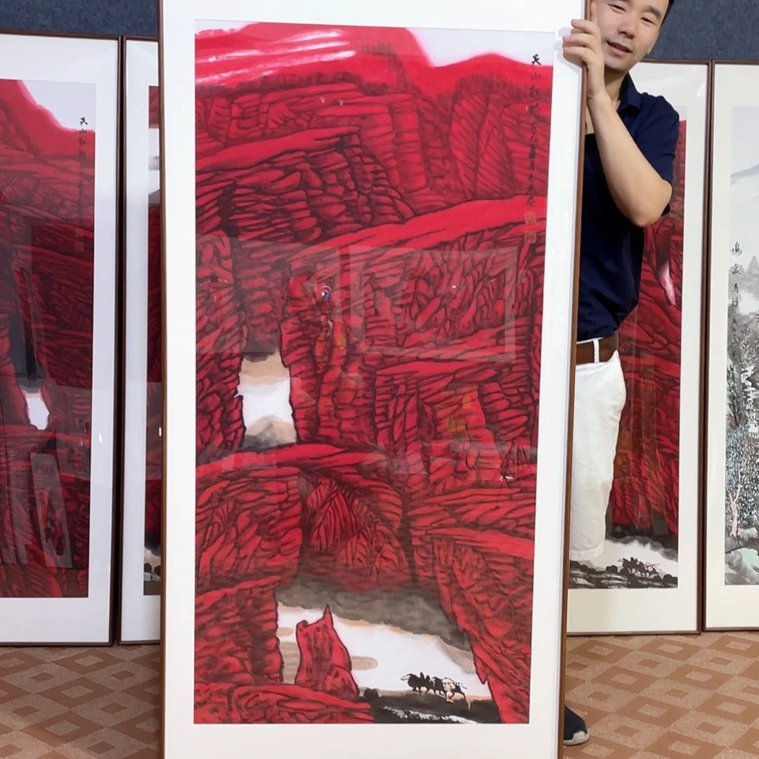 国画手绘画作品带框80/160