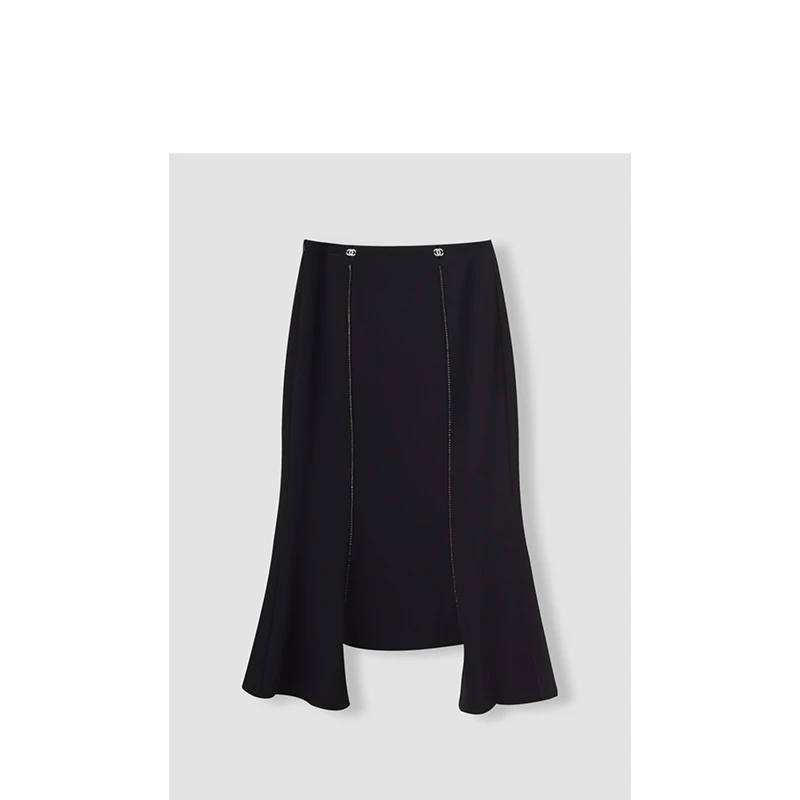 安迪专享特惠来袭气质高腰休闲女士半身裙黑色 YXZC023X