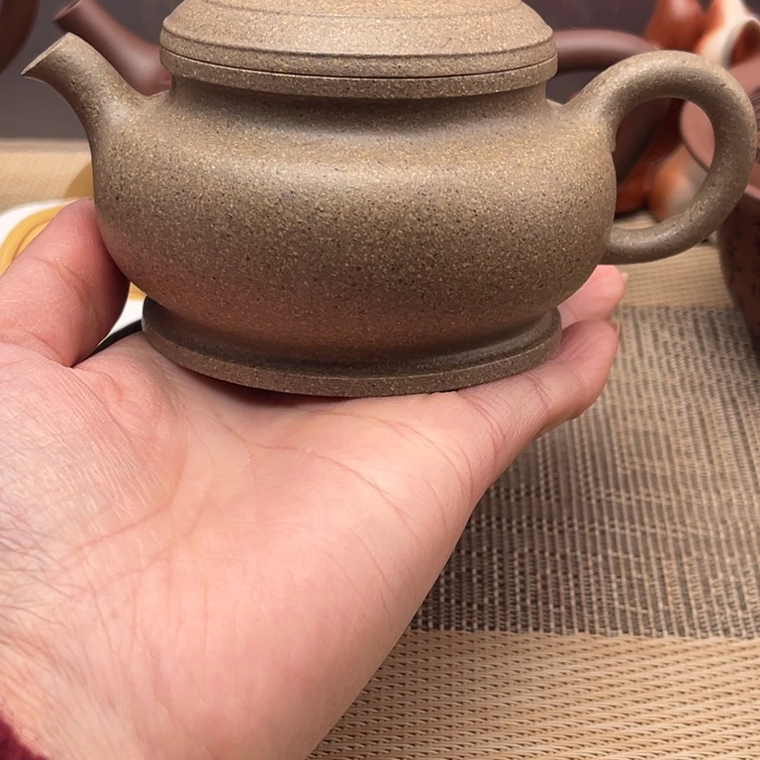 紫砂茶壶青降坡颂金150cc