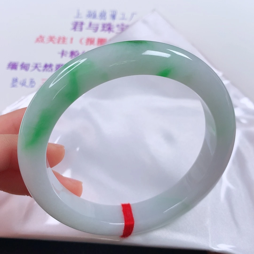 未镶嵌手镯翡翠64 65白底青①③③⭐⭐⭐强推