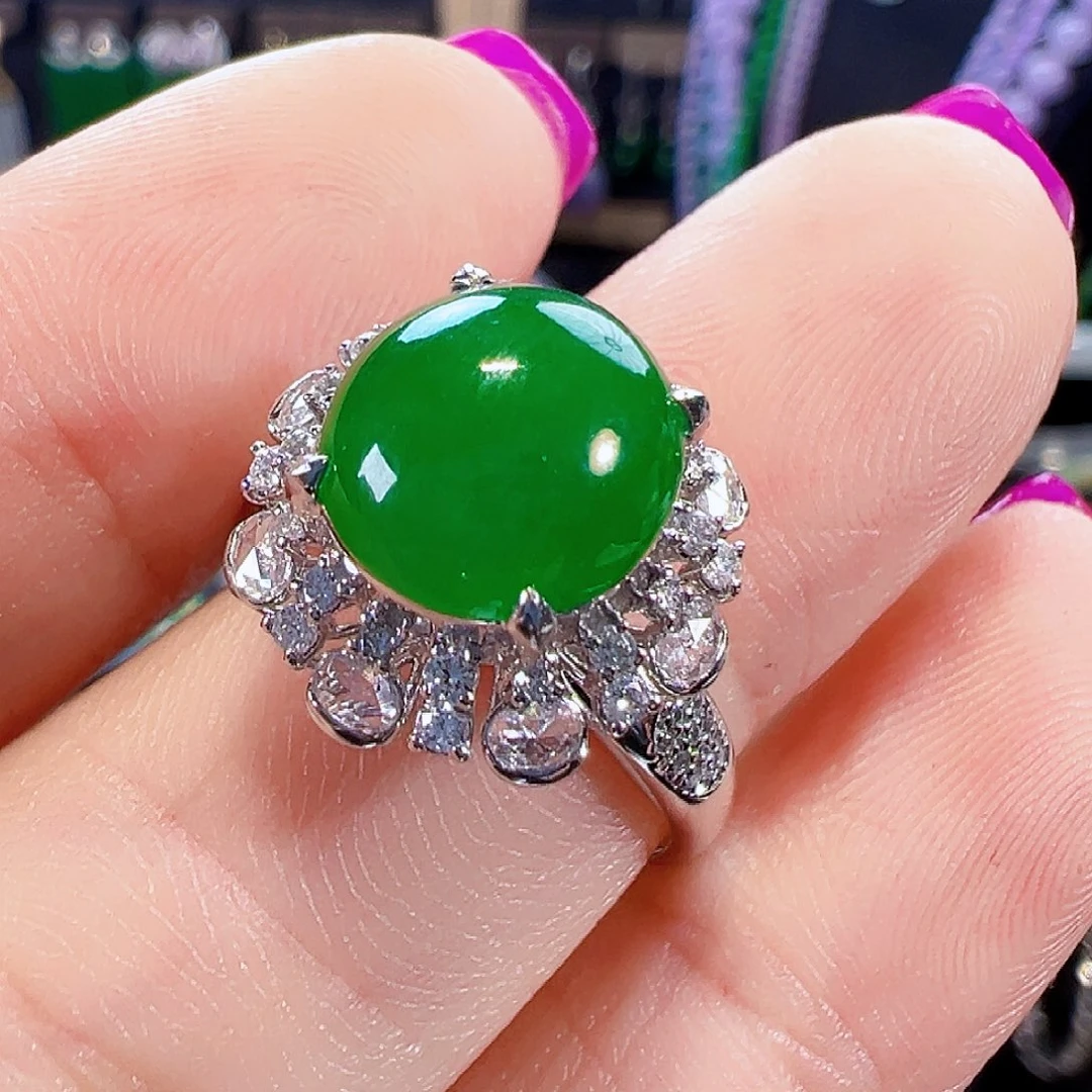 晨***姐翡翠18K金镶嵌戒指签收后24小时鉴赏期