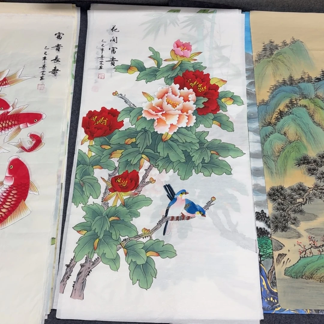 国画100×50工笔手绘画画画