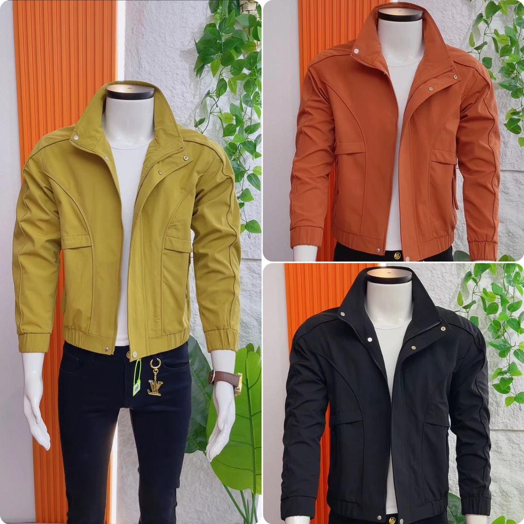 新款时尚轻奢男士夹克外套春秋款韩版修身百搭高级感纯色上衣