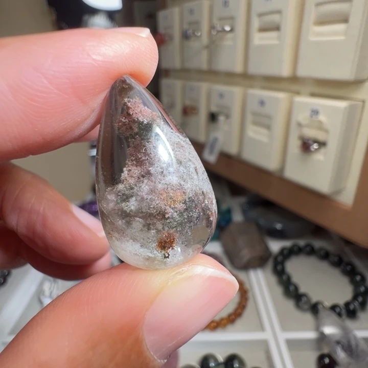 银S925镶嵌水晶颈饰天然幽灵水晶