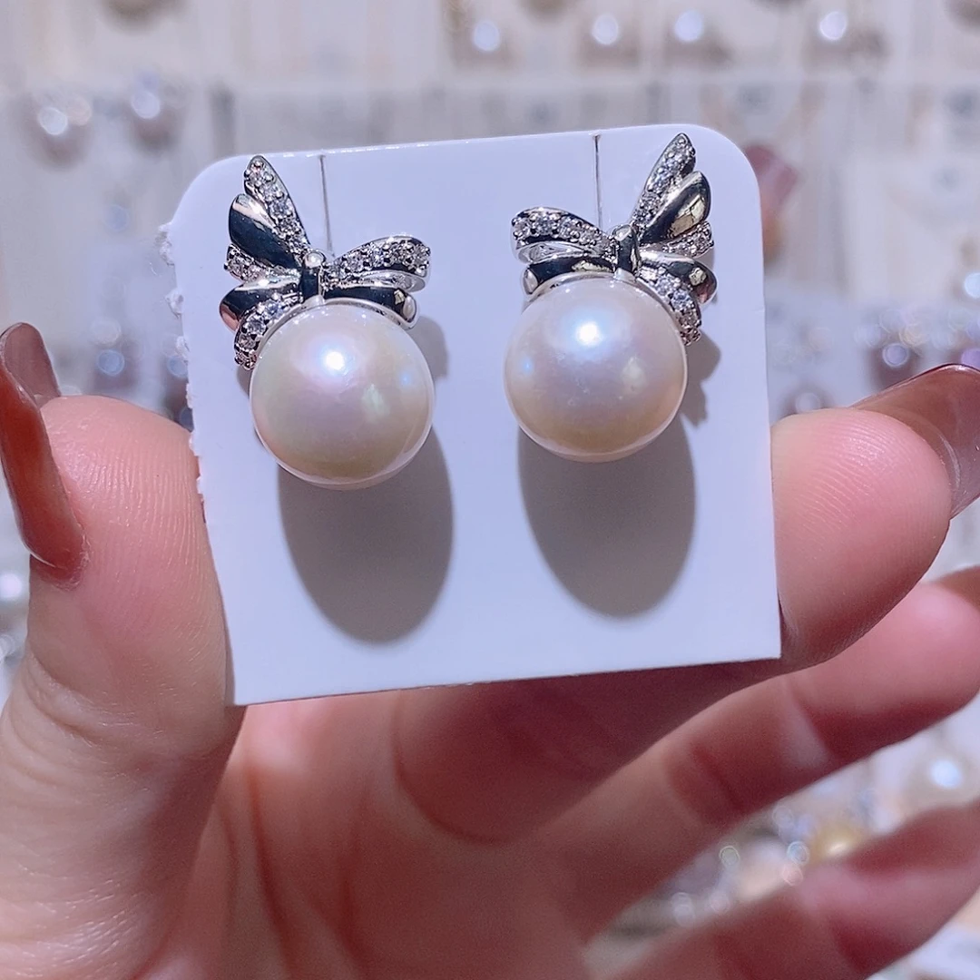 未镶嵌耳饰淡水珍珠w