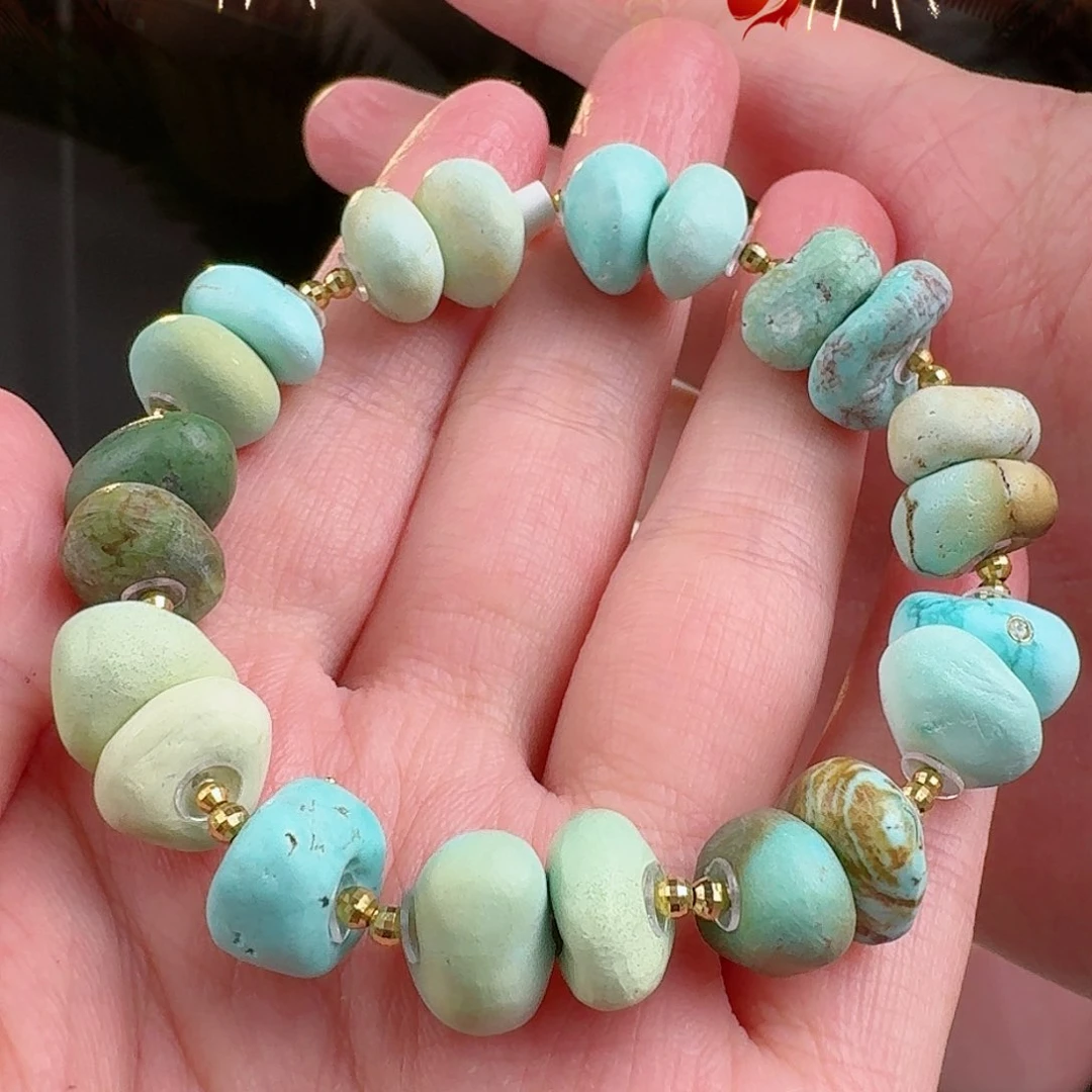 绿松石珠宝奇石18K金镶嵌