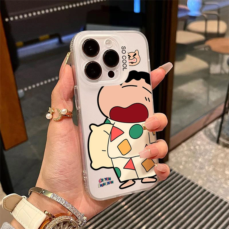 睡觉小新适用苹果16/15手机壳iphone14Promax元气13软胶12防摔11x