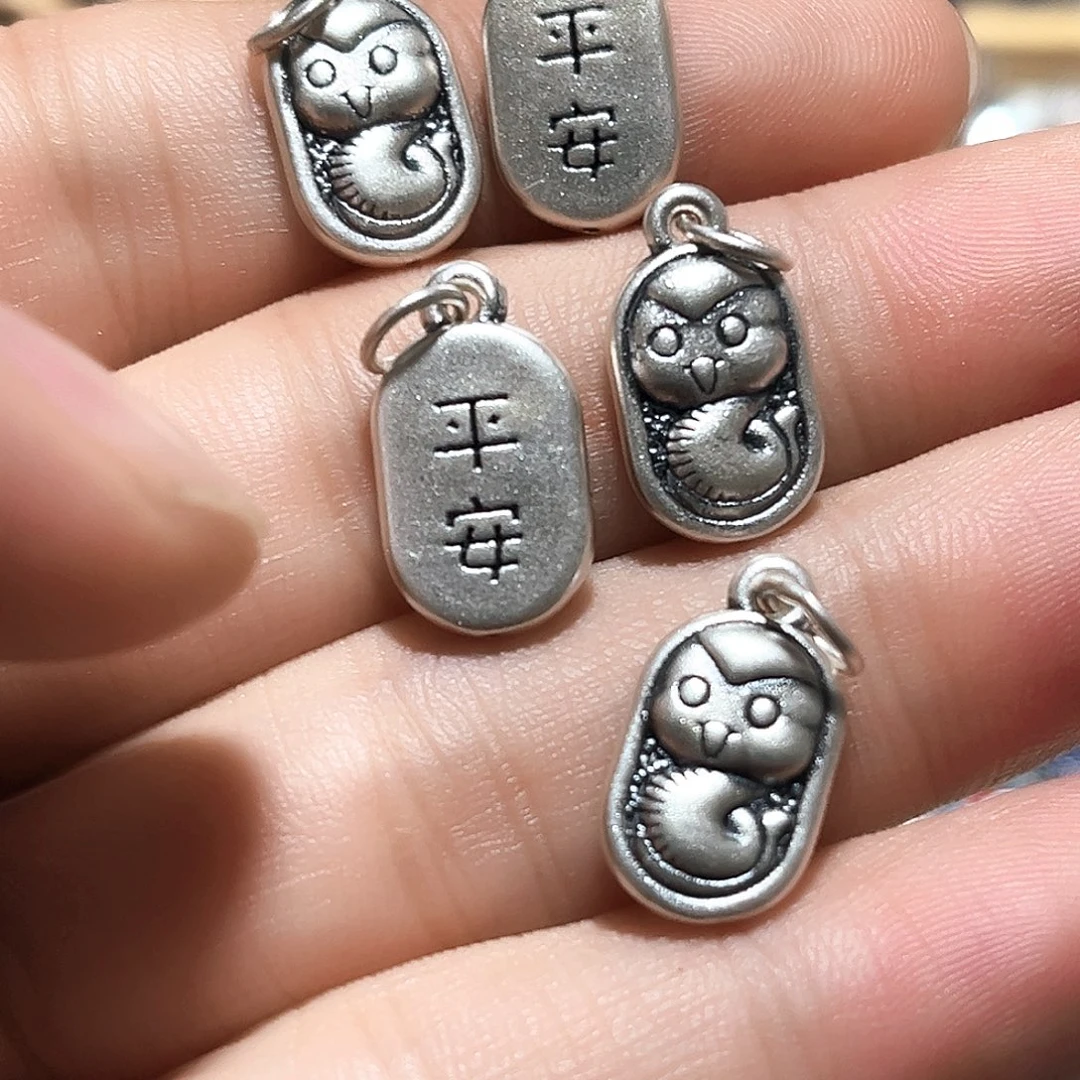 珐琅吊坠足银0063