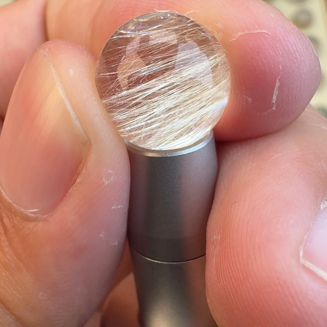 珠宝半成品水晶未镶嵌12.7mm兔毛