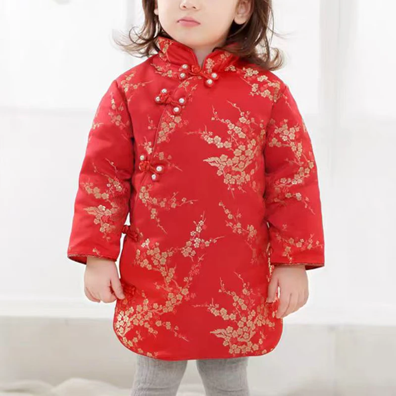 复古国风加厚保暖儿童棉服秋冬提花汉服百年袍抓周礼服6C812