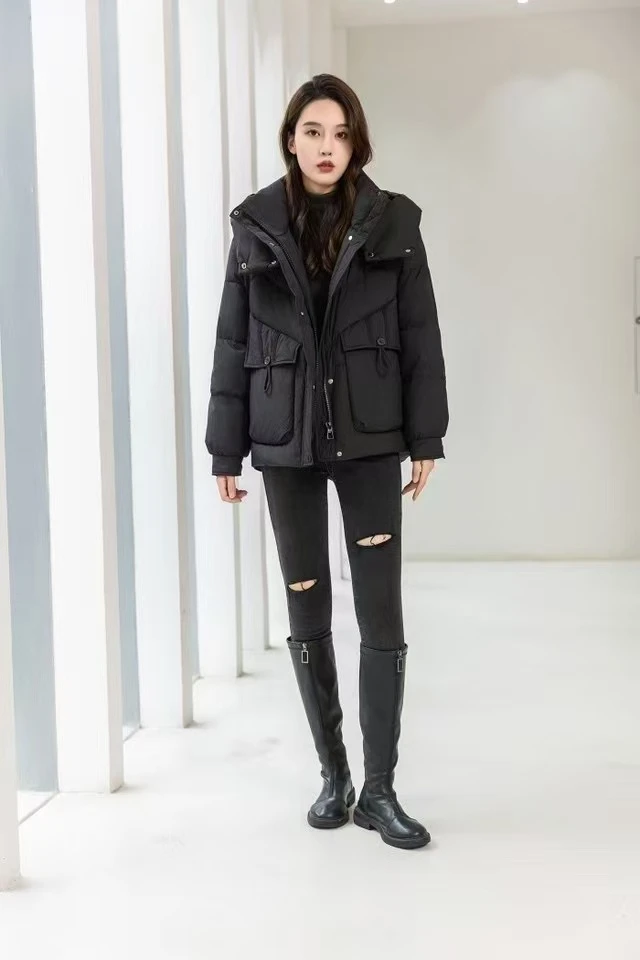 高端洋气羽绒服女2025新款冬季韩版时尚90白鸭绒小个子