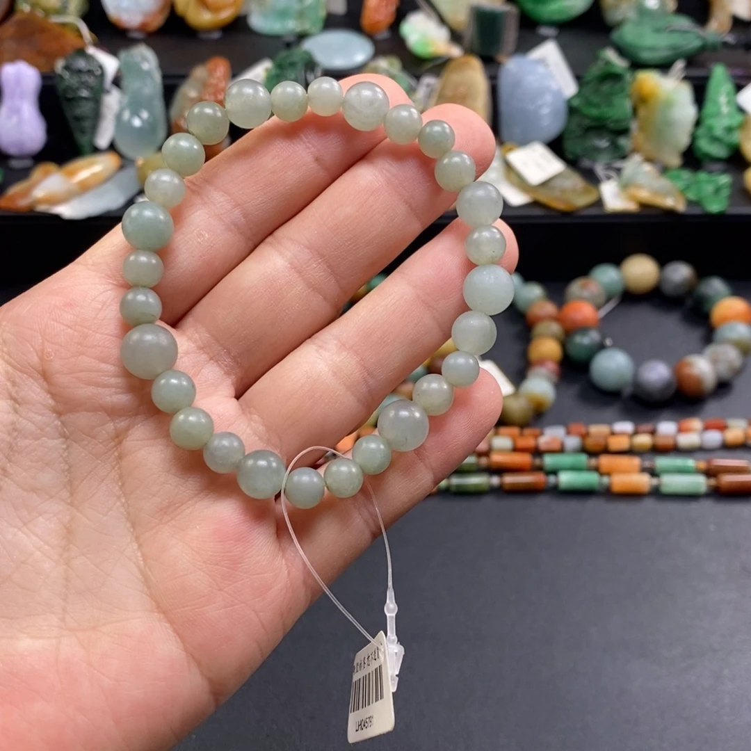 翡翠未镶嵌手串卡6*