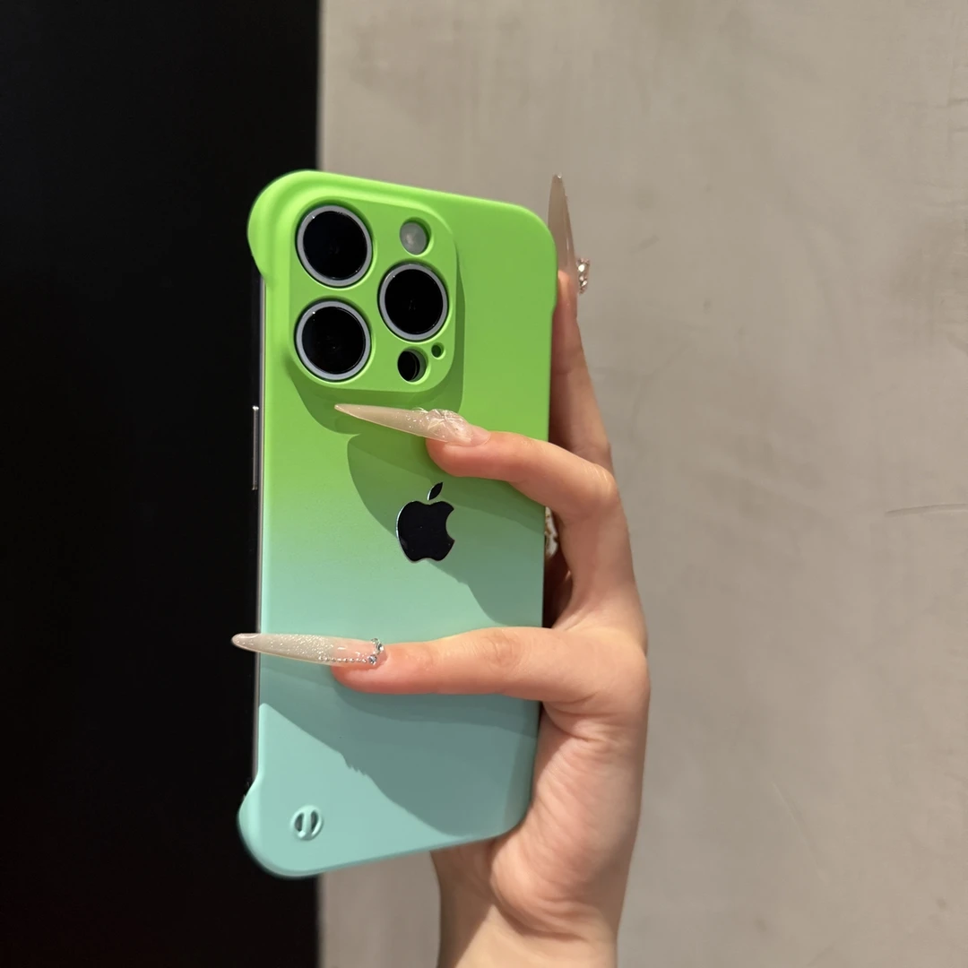 渐变晕染无边框适用苹果16promax手机壳高级iPhone15小众14时尚13