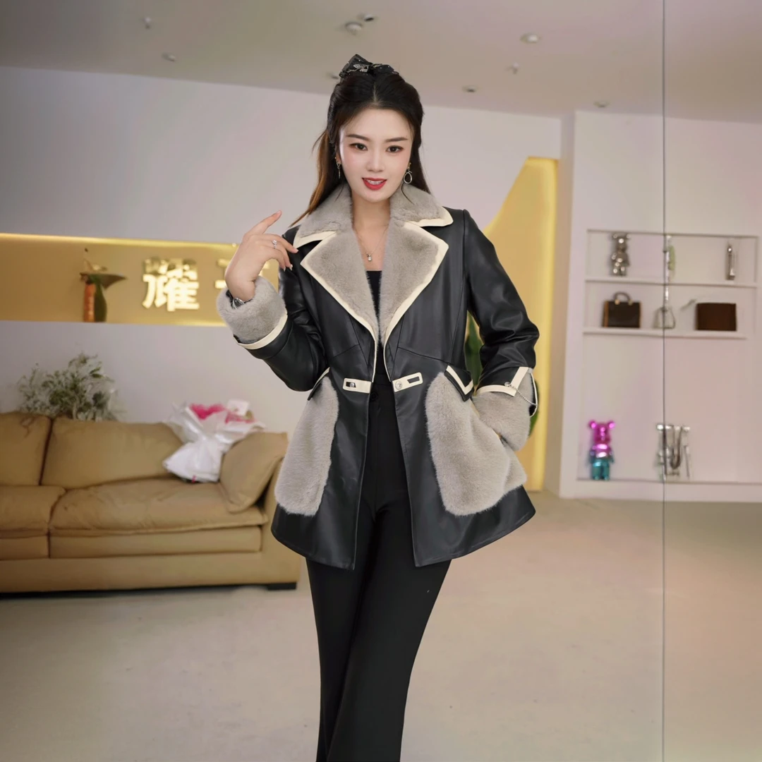 SHIMEISHAER/诗美莎尔 海宁气质鹅绒服翻毛皮女士秋冬厚外套YR873