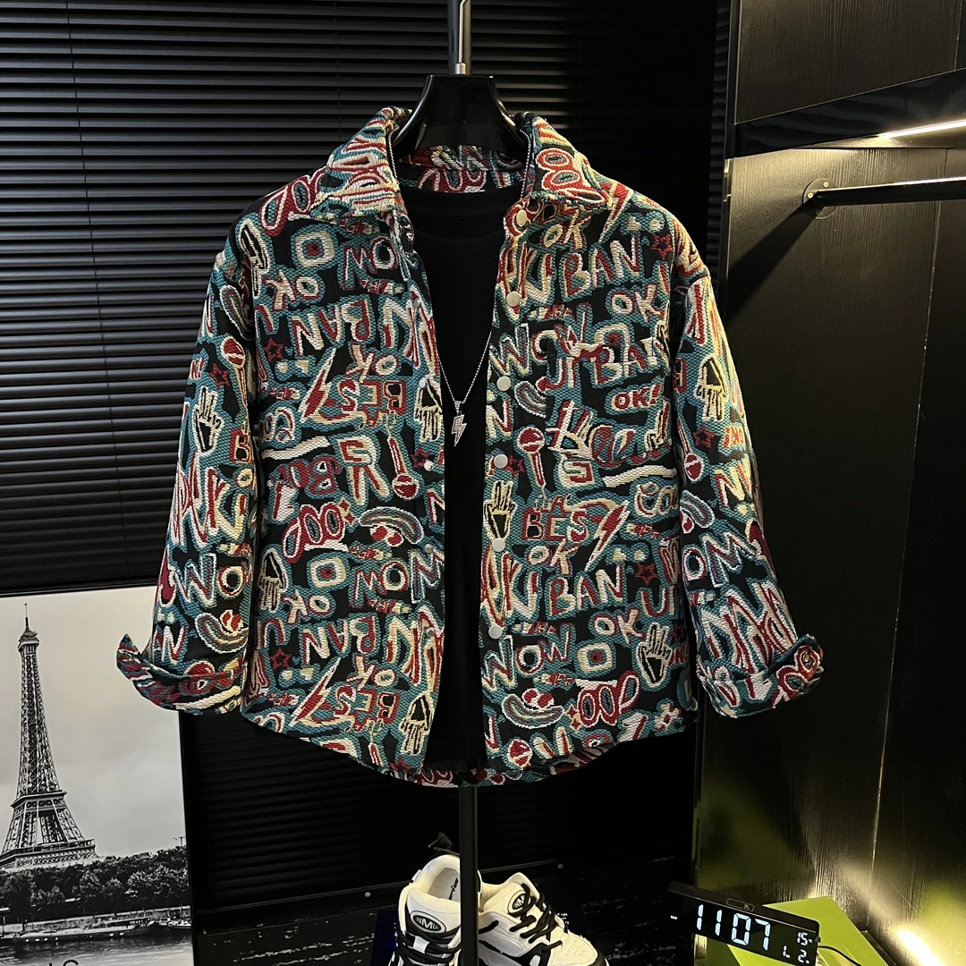 【运费补贴】港澳25年秋冬加棉加厚款印花宽松个性潮牌流行爆款外套