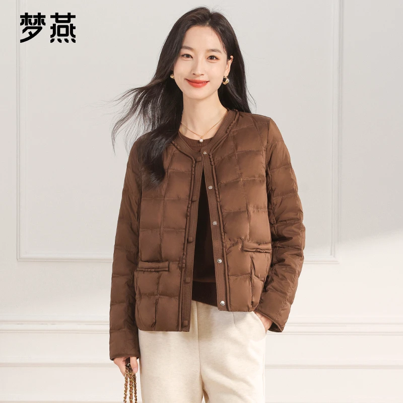 梦燕秋冬女短款V领宽松加厚休闲保暖羽绒服外套面包服CY02B5016