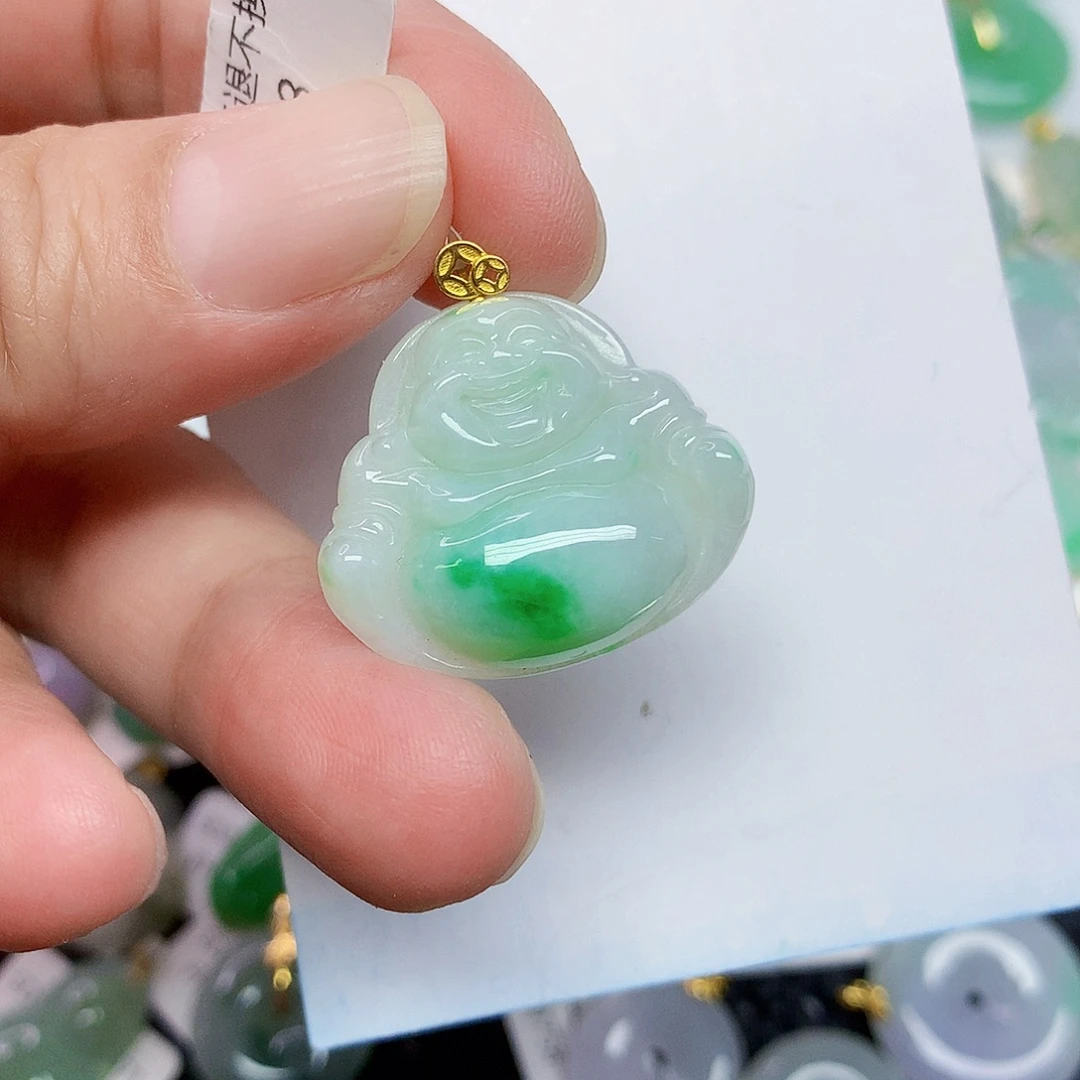 翡翠18K金镶嵌颈饰3466778