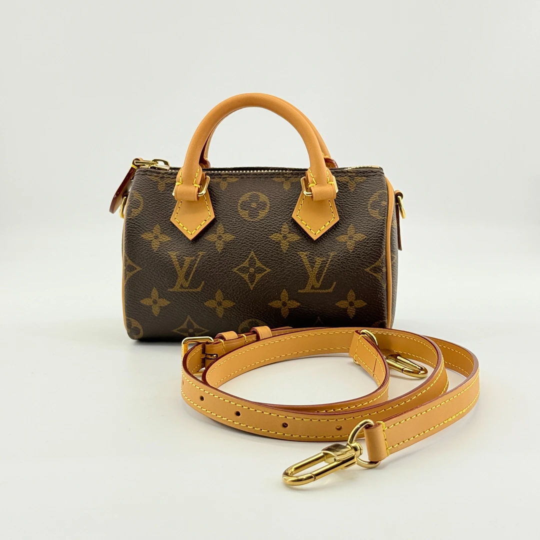 99新 LouisVuitton/路易威登 speedy nano 老花单肩斜挎包