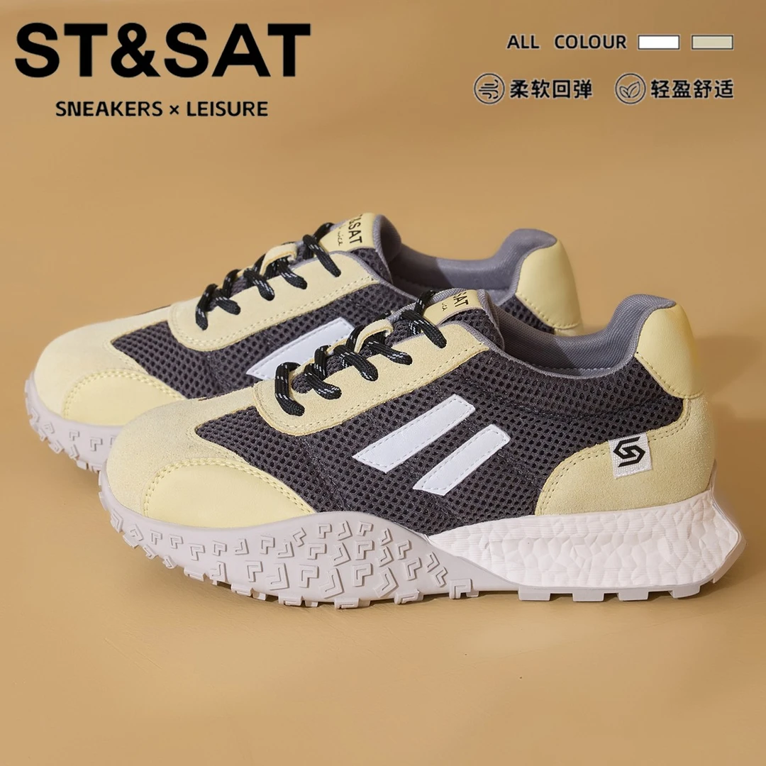 星期六真皮轻便德训女鞋2025秋季新款芭蕾舞蹈鞋透气百搭休闲鞋女